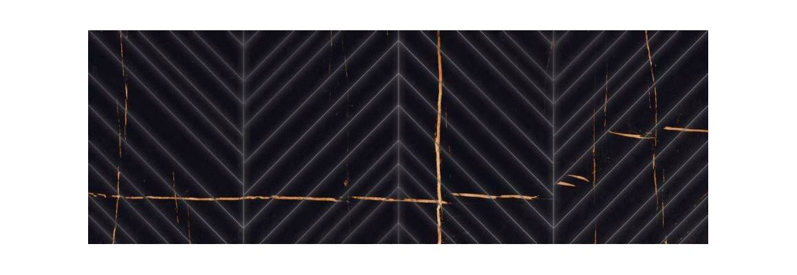 Плитка настенная Basalt Struttura Linea (Базальт Структура Линеа) 242х700 черная Eletto Ceramica