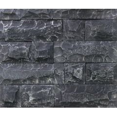 Искусственный декоративный камень Дербент черный+серебро (100x100, 100x150, 100x300) Артштайн