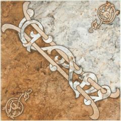 Напольная керамическая плитка Арабская вязь 327х327 коричнево-серая люкс ВКЗ