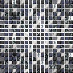 Мозаика керамическая Дефиле Неро 300х300 черная Азори