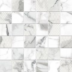 Мозаика керамическая Arabescato Bianco Decor (Арабескато Бьянко Декор) белая 300х300 Kerlife