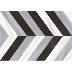 Керамическая настенная плитка Пантеон 7Д геометрия 275х400 черно-белая Керамин