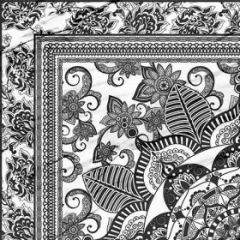 Плитка напольная керамическая Calacatta Roseton Brillo 450х450 черно-белая Click Ceramica
