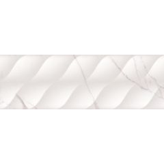 Керамическая настенная плитка Minerva waves white 250х750 белая Cristacer
