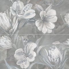 Панно керамическое Opale Grey Flower 630х630 серое Азори