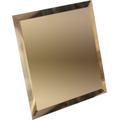 Квадратная зеркальная плитка бронза с фацетом 10 мм (100х100 мм) БК-10