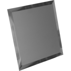 Квадратная зеркальная плитка  графит матовый с фацетом 10 мм (100х100 мм) ГМК-10