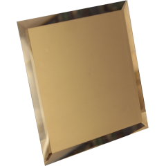 Квадратная зеркальная плитка бронза матовая с фацетом 10 мм (250х250 мм) БМК-25