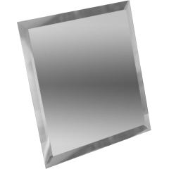 Квадратная зеркальная плитка серебро с фацетом 10 мм (180х180 мм) СК-18