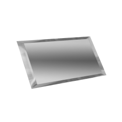 Прямоугольная зеркальная плитка серебро с фацетом 10 мм (240х120 мм) СП-12х24