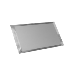 Прямоугольная зеркальная плитка серебро матовое с фацетом 10 мм (240х120 мм) СМП-12х24