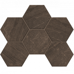 Керамогранитная плитка мозаика Gabbro GB04 Hexagon 25х28.5 неполированная Estima