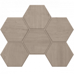 Керамогранитная плитка мозаика Classic Wood CW01 Hexagon 25х28.5 неполированная Estima