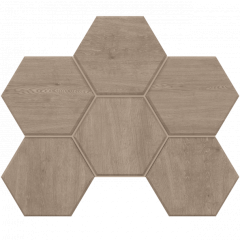 Керамогранитная плитка мозаика Classic Wood CW02 Hexagon 25х28.5 неполированная Estima