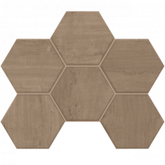 Керамогранитная плитка мозаика Classic Wood CW03 Hexagon 25х28.5 неполированная Estima