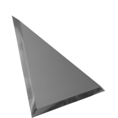 Треугольная зеркальная плитка графит матовый с фацетом 10 мм (150х150 мм) ГМУ-15