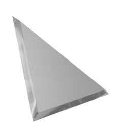 Треугольная зеркальная плитка серебро матовое с фацетом 10 мм (180х180 мм) СМУ-18