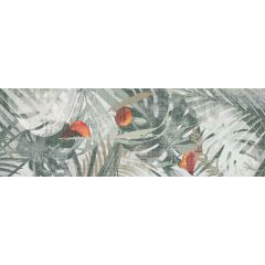 Керамическая плитка Тефра 7Д 250х750 светло-серая декор тропики Керамин