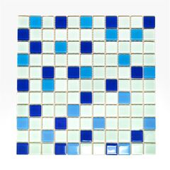Мозаика FA021.025.080A стеклянная "Микс" 300х300х4 белая Keramograd