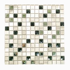 Мозаика P20 из камня со стразами 300х300х8 светло-серая Keramograd