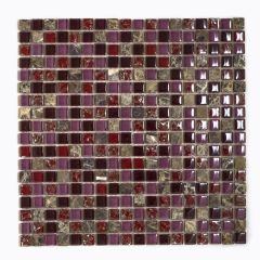 Мозаика SB154 камень и стекло 300х300х6 темно-бордовая Keramograd