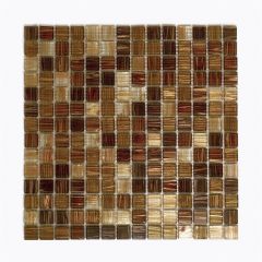 Мозаика стеклянная JS13 305х305х4 коричневая Keramograd