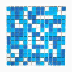 Мозаика из смальты MC127 на сетке 305х305х4 голубая Keramograd