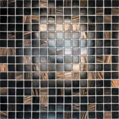 Мозаика из смальты HK-12 (327х327х4 мм) чёрное золото Elada Mosaic