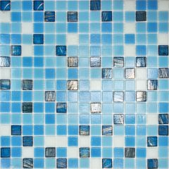 Мозаика из смальты HK-15 (327х327х4 мм) синяя Elada Mosaic