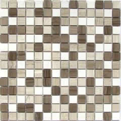 Мозаика каменная Alamosa-20 (POL) 7х305х305 светло-серая Bonaparte mosaic