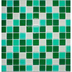 Мозаика B1 стеклянная "Микс" 300х300х4 зеленая Keramograd