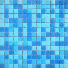 Мозаика из смальты МС107Р (327х327х4 мм) голубая на бумаге Elada Mosaic