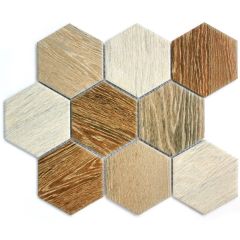 Мозаика керамическая Wood comb 295х256х6 бежевая Bonaparte mosaic