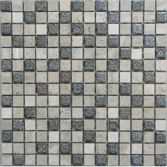 Мозаика каменная Milan-1 305х305 темно-серая Bonaparte mosaic