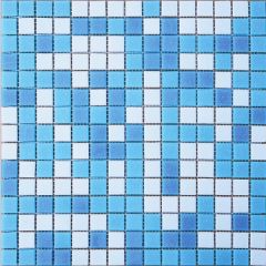 Мозаика из смальты MCD002 (327х327х4 мм) бело-голубая Elada Mosaic
