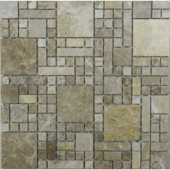Мозаика каменная Tetris 305х305 коричневая Bonaparte mosaic