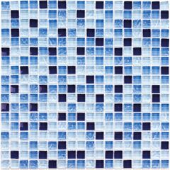 Мозаика стеклянная Blue Drops 300х300 синяя Bonaparte mosaic