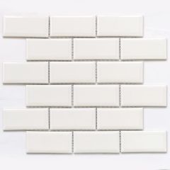 Мозаика керамическая Brick White 6х292х288 белая Bonaparte mosaic