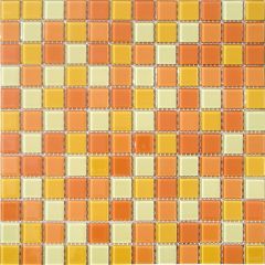 Мозаика стеклянная CB002 (327х327х4 мм) желто-оранжевая Elada Mosaic