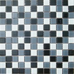 Мозаика стеклянная CB005 (327х327х4 мм) черно-белая Elada Mosaic