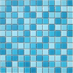 Мозаика стеклянная CB301 (327х327х4 мм) бело-голубая Elada Mosaic