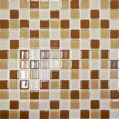 Мозаика стеклянная CB521 (300х300х4 мм) бежево-коричневая Elada Mosaic