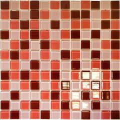 Мозаика стеклянная CB908 (327х327х4 мм) шоколадно-малиновая Elada Mosaic