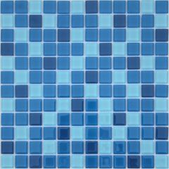Мозаика стеклянная Acquarelle Crocus 298х298х4 синяя CARAMELLE