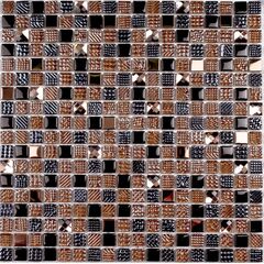 Мозаика стеклянная Crystal brown 300х300 коричневая Bonaparte mosaic