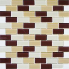 Мозаика стеклянная DM 105 (327х324х4 мм) песочно-коричневая Elada Mosaic