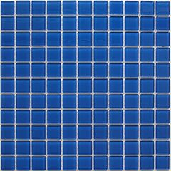 Мозаика стеклянная Deep blue 300х300 синяя Bonaparte mosaic