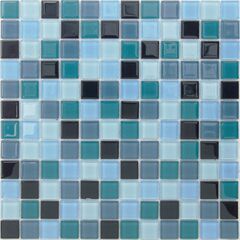 Мозаика стеклянная Acquarelle Delphinium 298х298х4 голубая CARAMELLE