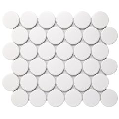 Мозаика керамическая Disk 6х246.5х300 белая Bonaparte mosaic