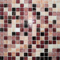 Мозаика стеклянная JS10 305х305х4 бордовая Keramograd